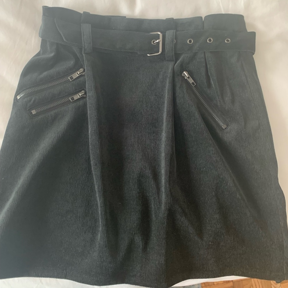 Lush corduroy belted skirt